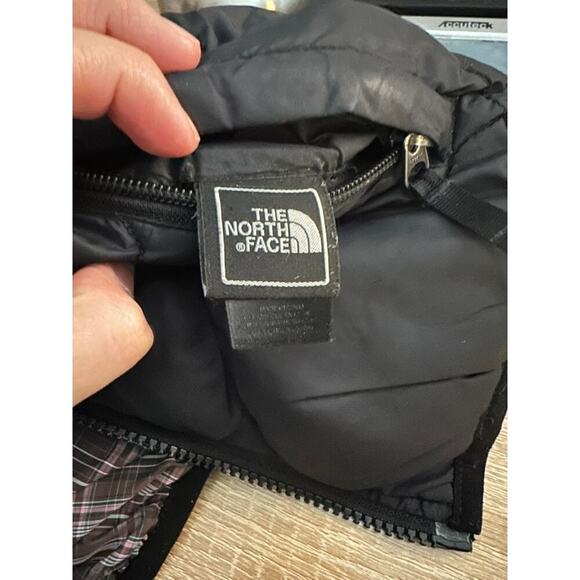 The North Face Moondoggy Reversible Down Puffer Jacket Black Plaid size S - Picture 5 of 7